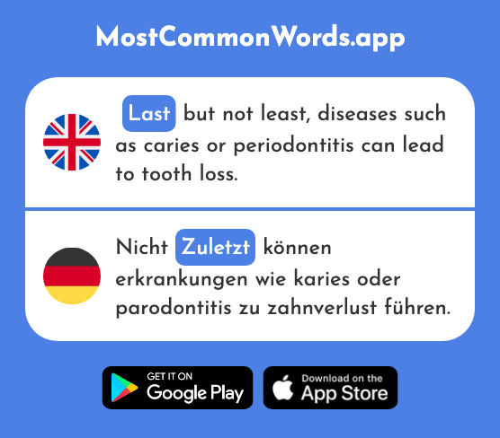 Last, finally, most recently - Zuletzt (The 663rd Most Common German Word)