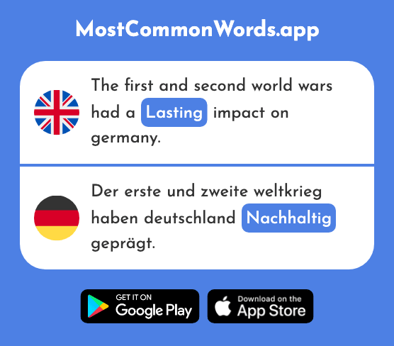 Lasting, sustainable - Nachhaltig (The 2181st Most Common German Word)