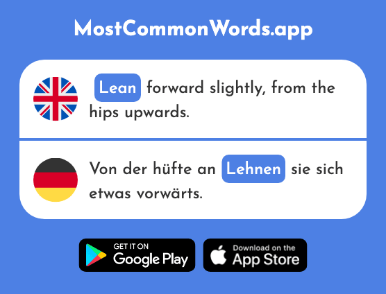 Lean - Lehnen (The 2700th Most Common German Word)