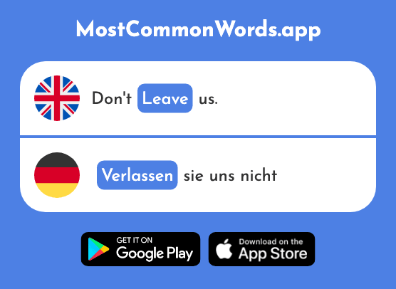 Leave - Verlassen (The 450th Most Common German Word)