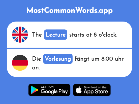 Lecture - Vorlesung (The 703rd Most Common German Word)