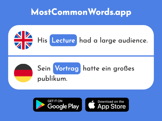 Lecture - Vortrag (The 2879th Most Common German Word)