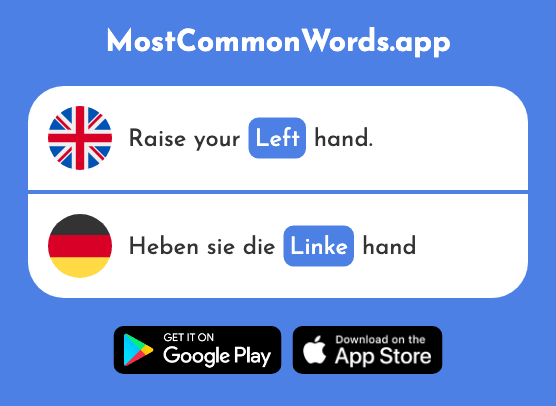 Left - Linke (The 871st Most Common German Word)