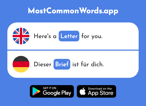 Letter - Brief (The 838th Most Common German Word)