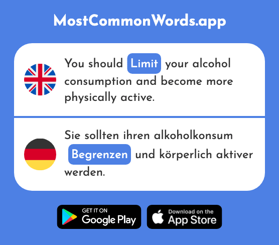 Limit, restrict - Begrenzen (The 1732nd Most Common German Word)