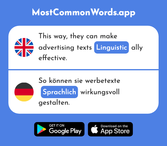 Linguistic - Sprachlich (The 1552nd Most Common German Word)