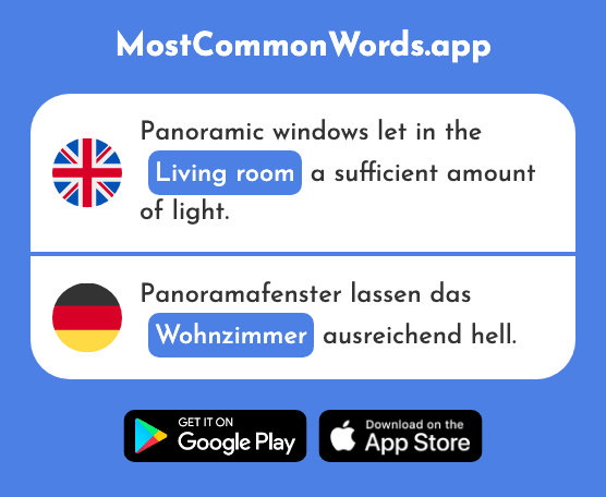 Living room - Wohnzimmer (The 2555th Most Common German Word)