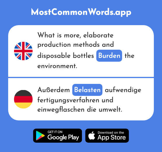 Load, burden - Belasten (The 2319th Most Common German Word)