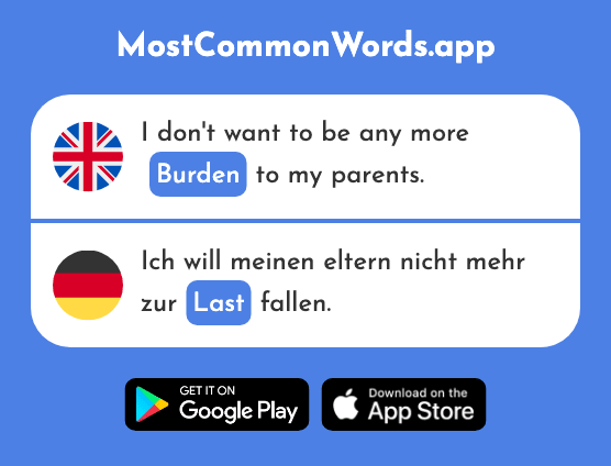 Load, burden - Last (The 2855th Most Common German Word)