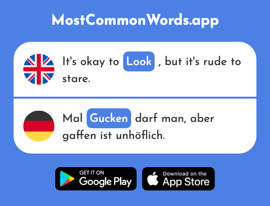 Look - Gucken, kucken (The 1362nd Most Common German Word)