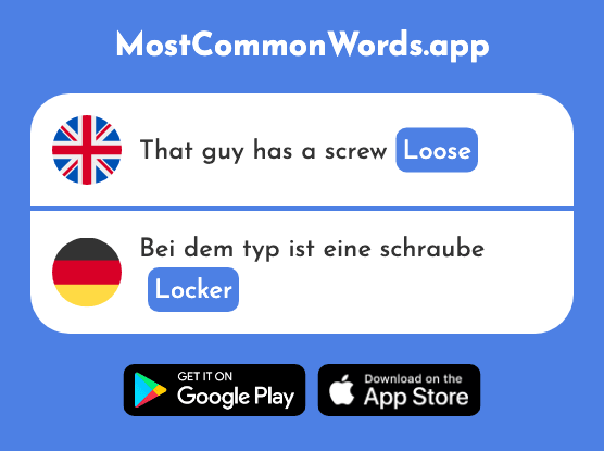 Loose, relaxed - Locker (The 2988th Most Common German Word)