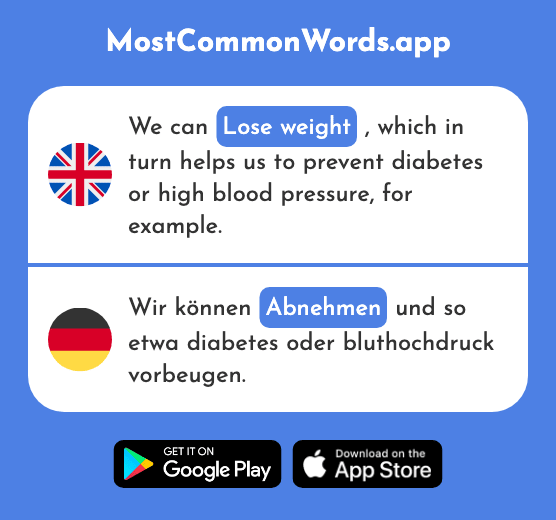 Lose weight, decrease, reduce - Abnehmen (The 1254th Most Common German Word)