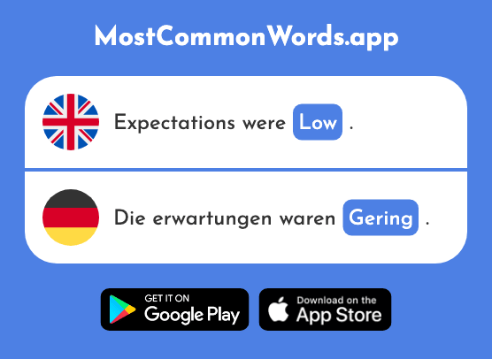 Low, small - Gering (The 504th Most Common German Word)