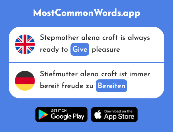 Make, cause, give - Bereiten (The 2603rd Most Common German Word)