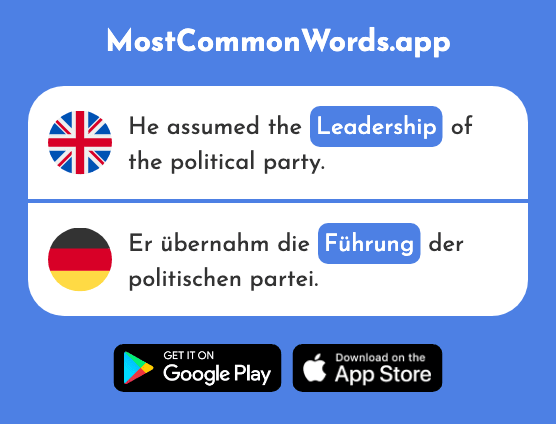 Management, command, leadership - Führung (The 1691st Most Common German Word)