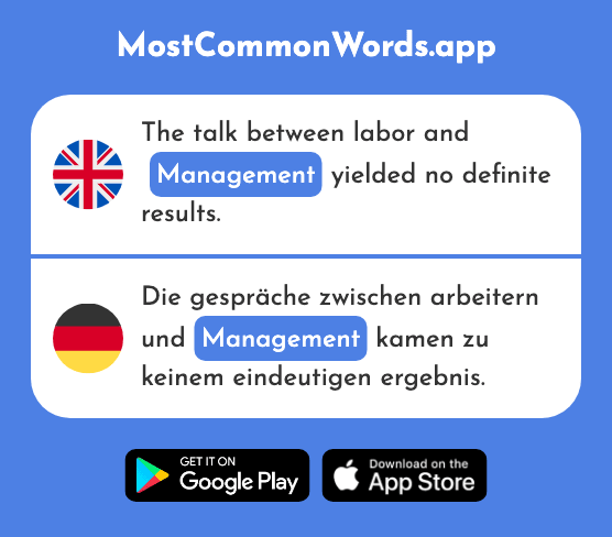 Management - Management (The 1862nd Most Common German Word)