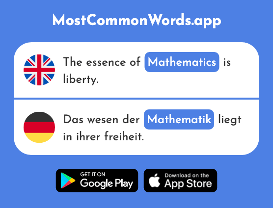 Mathematics - Mathematik (The 1636th Most Common German Word)
