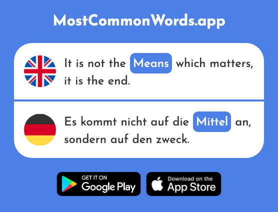 Means - Mittel (The 691st Most Common German Word)