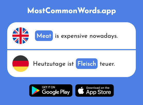 Meat, flesh - Fleisch (The 1790th Most Common German Word)