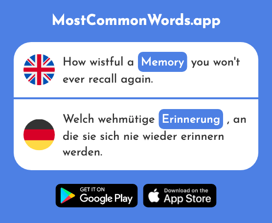 Memory - Erinnerung (The 938th Most Common German Word)