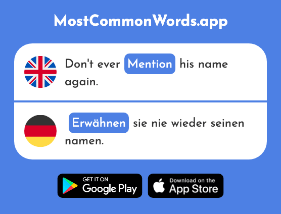 Mention - Erwähnen (The 1262nd Most Common German Word)