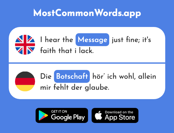 Message - Botschaft (The 1708th Most Common German Word)