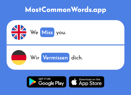 Miss - Vermissen (The 2442nd Most Common German Word)