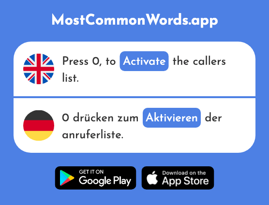 Mobilize, activate - Aktivieren (The 2153rd Most Common German Word)