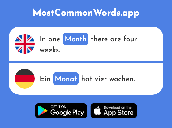 Month - Monat (The 316th Most Common German Word)