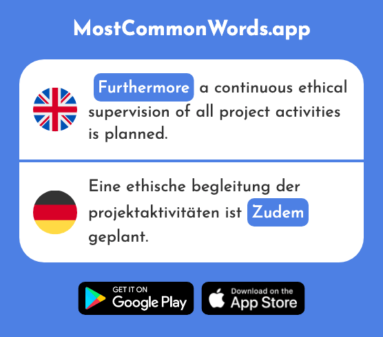 Moreover, furthermore, besides - Zudem (The 542nd Most Common German Word)