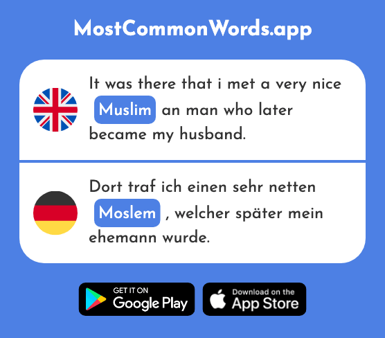 Muslim - Moslem (The 2597th Most Common German Word)