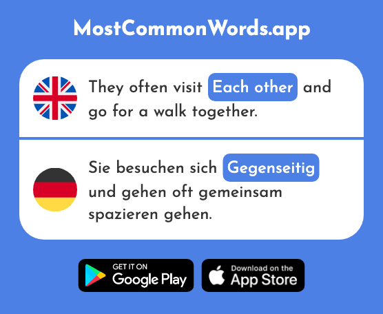 Mutual, each other - Gegenseitig (The 1755th Most Common German Word)