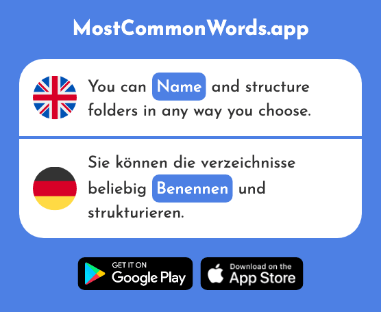 Name - Benennen (The 2071st Most Common German Word)