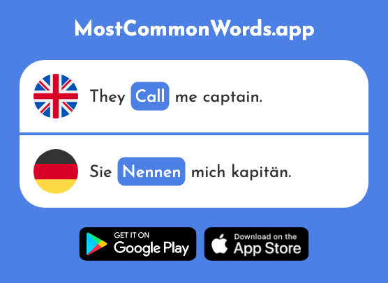 Name, call - Nennen (The 191st Most Common German Word)