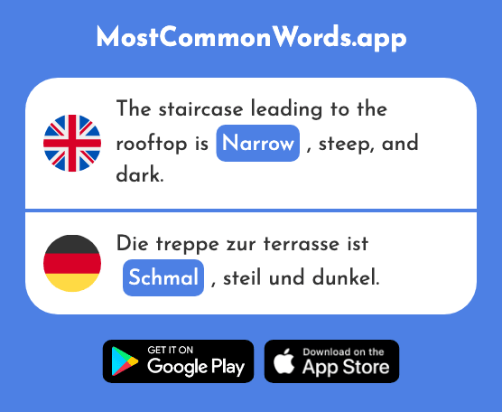 Narrow, slender - Schmal (The 1808th Most Common German Word)