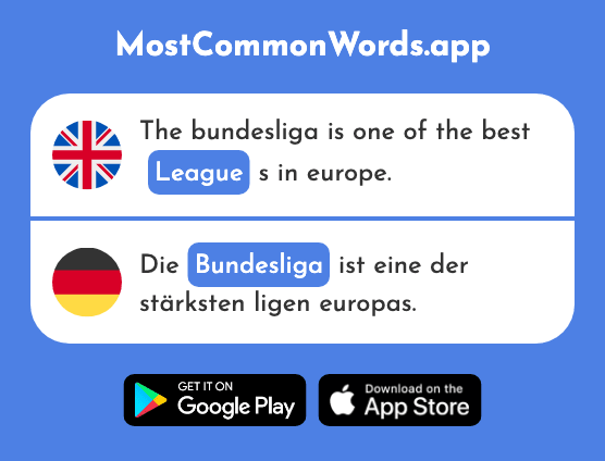 National division, league - Bundesliga (The 2713th Most Common German Word)