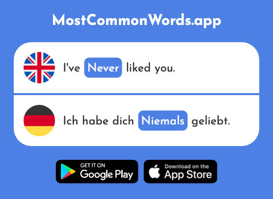Never - Niemals (The 1402nd Most Common German Word)