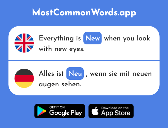 New - Neu (The 84th Most Common German Word)