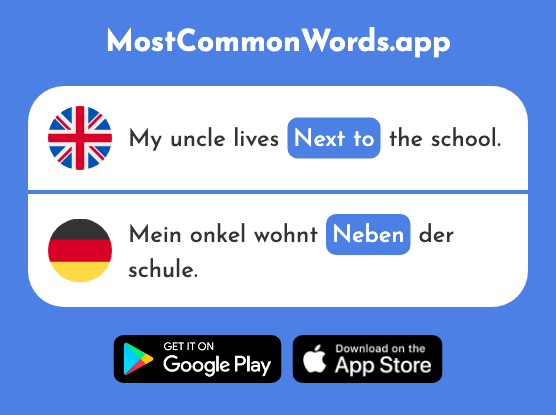 Next to, beside - Neben (The 266th Most Common German Word)