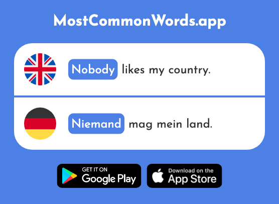 No one, nobody - Niemand (The 362nd Most Common German Word)