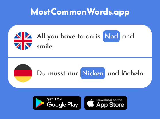 Nod - Nicken (The 1290th Most Common German Word)