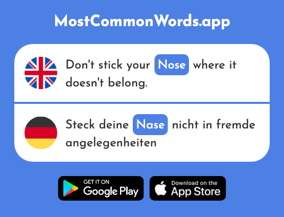 Nose - Nase (The 1264th Most Common German Word)