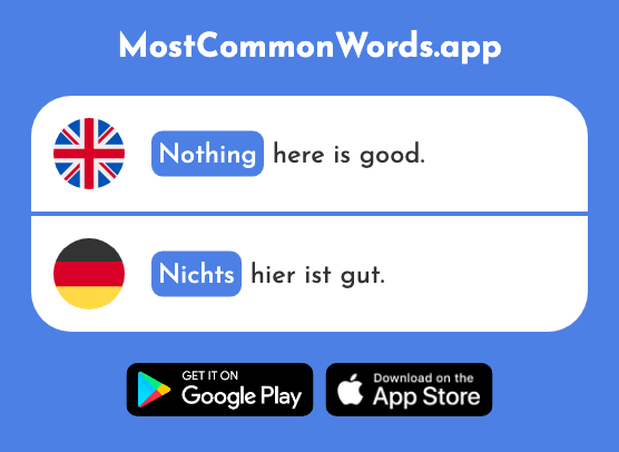 Nothing - Nichts, nix (The 109th Most Common German Word)