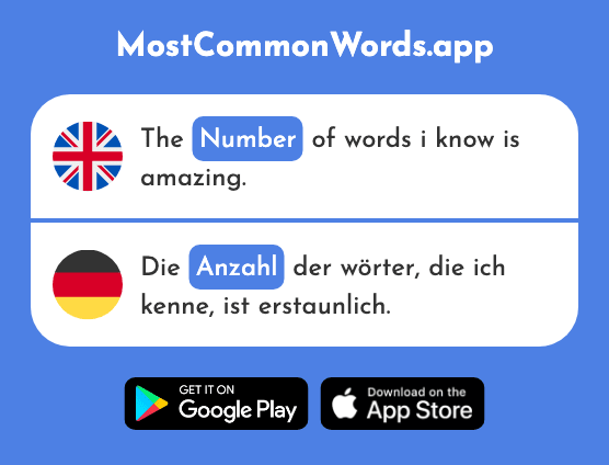 Number - Anzahl (The 853rd Most Common German Word)