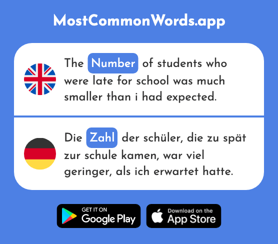 Number - Zahl (The 297th Most Common German Word)