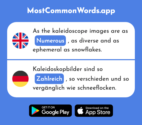 Numerous - Zahlreich (The 919th Most Common German Word)