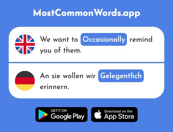 Occasional, occasionally - Gelegentlich (The 2521st Most Common German Word)