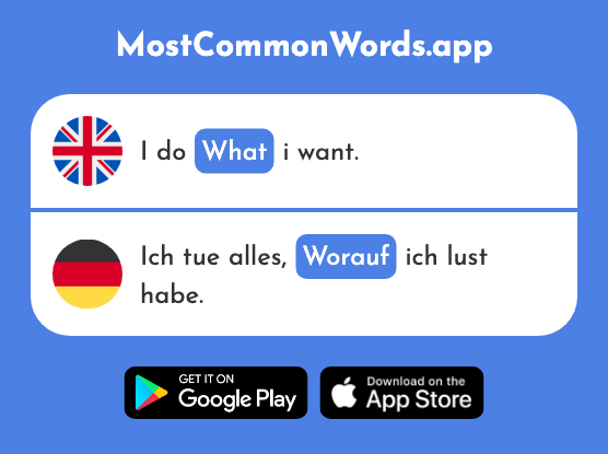 On what, what - Worauf (The 2480th Most Common German Word)