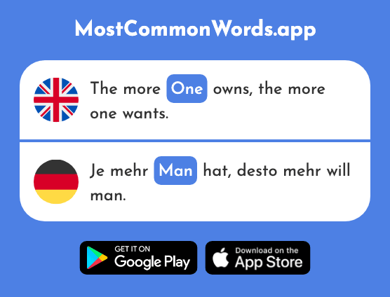 One, you, they - Man (The 32nd Most Common German Word)