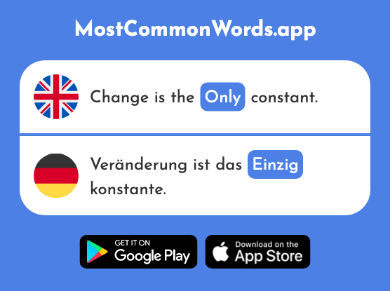 Only, single - Einzig (The 343rd Most Common German Word)